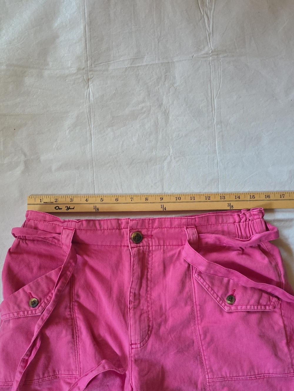 Old Navy Women's Tie-Waist 4" Cargo High Rise Shorts Pink M - Picture 8 of 11